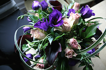 Flowers, Roses, Registration, Typography, Greens, Bouquet, Composition HD wallpaper