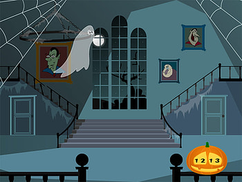 BOO!!, scary , spooky house, ghost, cobwebs, boo, pumpkin HD wallpaper