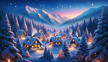 Enchanting Winter Wonderland Village, winter wonderland, winter, mountain, tree HD wallpaper