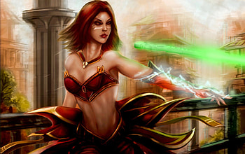 LINA THE SLAYER, GIRL, LINA, SLAYER, DOTA 2 2S, GAME HD wallpaper