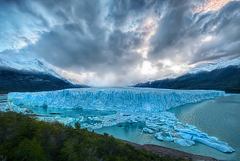 Iceberg, iceland, glacier, clouds, sea, nature HD wallpaper