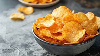 Crispy Potato Chips, potato chips, snacks, food, bowl HD wallpaper
