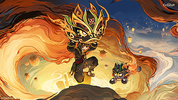 Epic Genshin Impact : Fiery Festival Adventure in Gaming Realm, Genshin Impact HD wallpaper