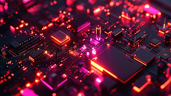 Glowing Microchip Circuit : Tech Radiance in Neon Light, circuit, glow HD wallpaper