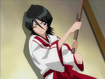 Rukia Kuchiki Soul Reaper Academy, rukia kuchiki, uniform, girl, black hair, rukia, soul reaper academy, kuchiki, screenshot, bleach, short hair, female HD wallpaper