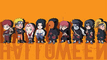Naruto Mini Characters Halloween Art HD wallpaper