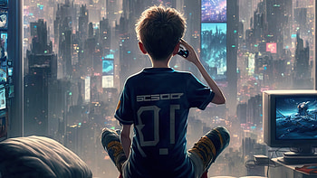 Cyber Children Morning, cyberpunk, scifi, artist, artwork, digital-art HD wallpaper