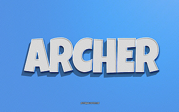 Archer, blue lines background, with names, Archer name, male names, Archer greeting card, line art, with Archer name HD wallpaper