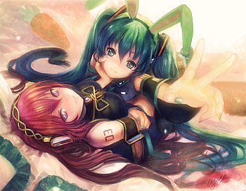 vocaloids yuri, sexy, miku, vocaloids, red HD wallpaper