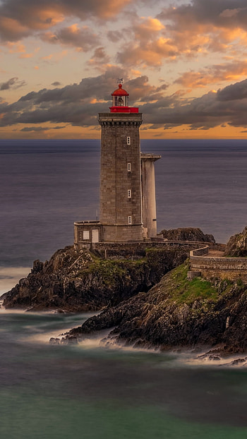cloud, coast, ocean, horizon, building, man made, lighthouse HD phone wallpaper