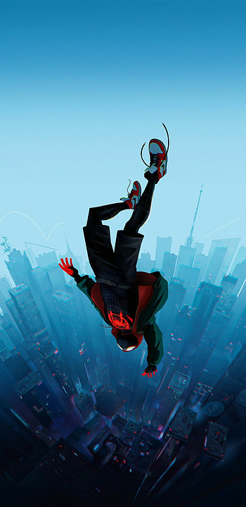 Spider-Man, Miles Morales, falling city HD phone wallpaper