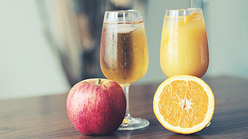 Apple and orange, Juice HD wallpaper