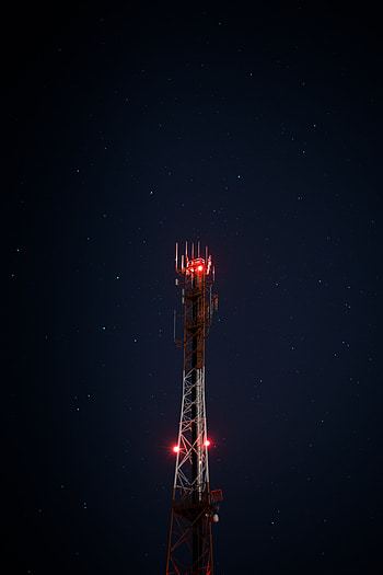 Night, Dark, Starry Sky, Illumination, Backlight, Tower, Lighting HD phone wallpaper