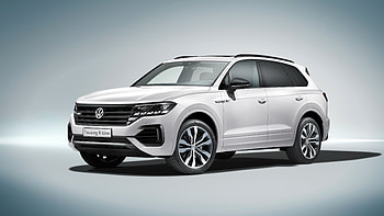 White mid-sized SUV, car, Volkswagen Touareg R-Line HD wallpaper