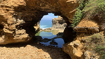 Great Ocean Road, Australia, cave, rocks, sea, sunshine, coast, beach HD wallpaper
