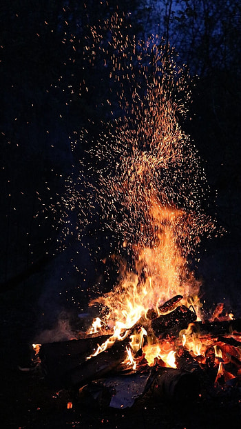 Bonfire, Campfire HD phone wallpaper