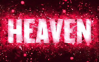 Happy Birtay Heaven, , pink neon lights, Heaven name, creative, Heaven Happy Birtay, Heaven Birtay, popular american female names, with Heaven name, Heaven HD wallpaper