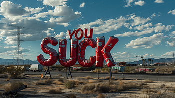 Funny You Suck Balloon, humor, funny, sign, graffiti HD wallpaper