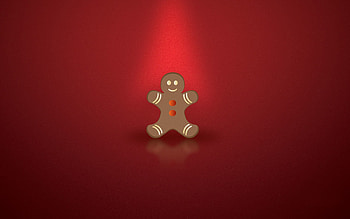 New Year, Vector, Christmas, Gingerbread, Red Background HD wallpaper
