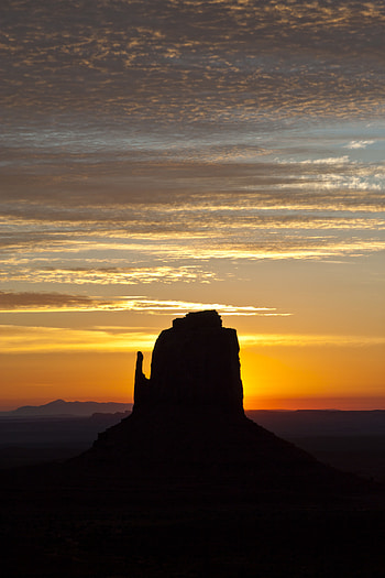 Sunset, Rock, Mountain, Dark, Silhouette HD phone wallpaper
