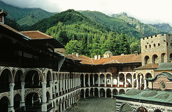 Rila Monastery,Bulgaria, monastery, bulgaria, rila, mountain HD wallpaper