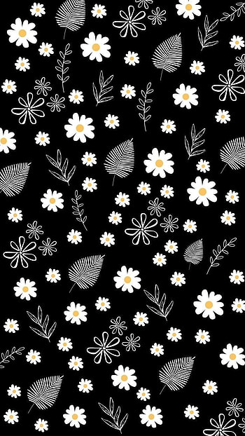 Black and white flora HD phone wallpaper