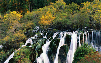 Autumn Waterfall, autumn, waterfall, nature, beauty HD wallpaper