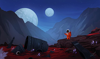 Little Astronaut , astronaut, artist, artwork, digital-art, artstation HD wallpaper