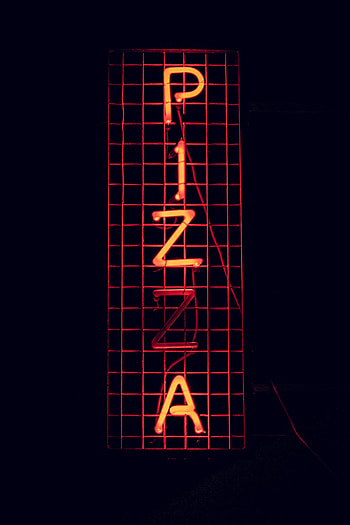 Pizza, Words, Dark, Neon, Text, Sign, Signboard HD phone wallpaper