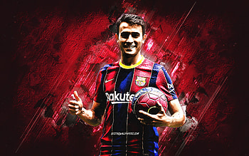 Eric Garcia, FC Barcelona, Spanish football player, burgundy stone background, grunge art, football, La Liga, Spain HD wallpaper