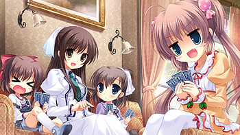 Midori No Umi, cute, animes, cards, playing HD wallpaper