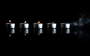 Fire, Smoke, Candles, Dark HD wallpaper