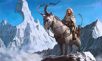 Woman Warrior Sitting On Creature Fantasy Artwork, warrior, creature, fantasy, artwork, artist, digital-art, artstation HD wallpaper