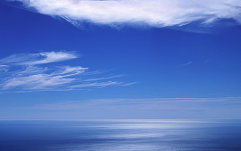 Blue Sea Horizon, sea, horizon HD wallpaper