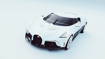 Bugatti La Voiture Noire, Stunning 3D model, Automotive artistry, Exquisite attention to detail HD wallpaper