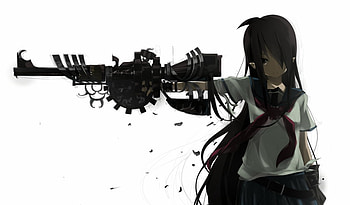 evil girl with gun, sexy, , other, hot, cute, anime, cool, girls, women HD wallpaper