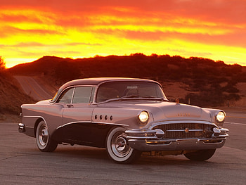 Jay Leno Buick Roadmaster 1955, jay leno, 1955, buick, roadmaster, sunset HD wallpaper