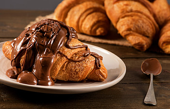 Chocolate, Croissants HD wallpaper