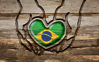 I love Brazil, , wooden carving hands, Day of Brazil, brazilian flag, Flag of Brazil, Take care Brazil, creative, Brazil flag, Brazil flag in hand, wood carving, South American countries, Brazil HD wallpaper