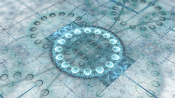 : Crystal Geometric Fractal Mandala, Abstract HD wallpaper