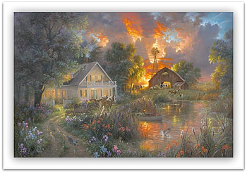flaming sky, natur, sky, church, house HD wallpaper