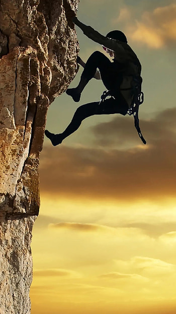 Climbing, Climbing at dusk, , Sunset adventure HD phone wallpaper