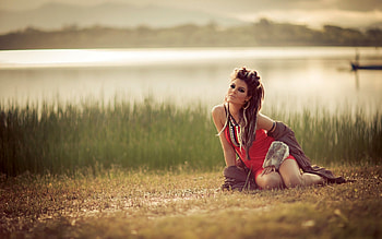 Nad rzeka, kobieta, brunetka, modelka, cassia mallman HD wallpaper