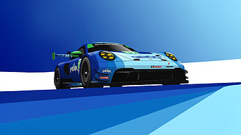 Porsche 911 Gt3r Blue Striped Livery, porsche-911-gt3, porsche-911, porsche, blue, white, artist, art, artwork, digital-art, cars HD wallpaper