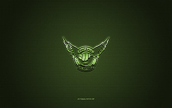Gainare Tottori, Japanese football club, green logo, green carbon fiber background, J3 League, football, Tottori, Japan, Gainare Tottori logo HD wallpaper