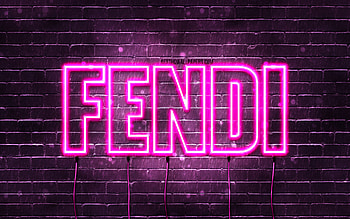 Fendi, , with names, female names, Fendi name, purple neon lights, Fendi Birtay, Happy Birtay Fendi, popular italian female names, with Fendi name HD wallpaper