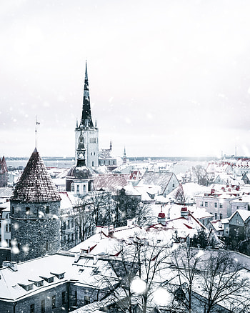 Cities, Winter, Architecture, City, Snowfall HD phone wallpaper