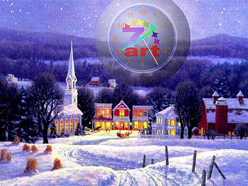 Christmas Clock, winter, christmas, wonderland, clock, church HD wallpaper