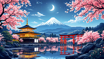 Serene Kyoto: A Ultra Experience, Kyoto, mountain, cherry blossom, temple, night HD wallpaper