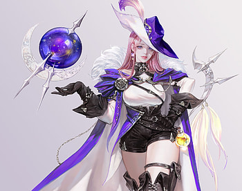 Blue mage, witch, nessi, blue, mage, fantasy, girl HD wallpaper